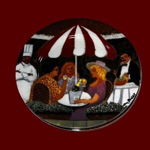 Salad Plate Santa Barbara Guy Buffet Dining Scene 8" Plate